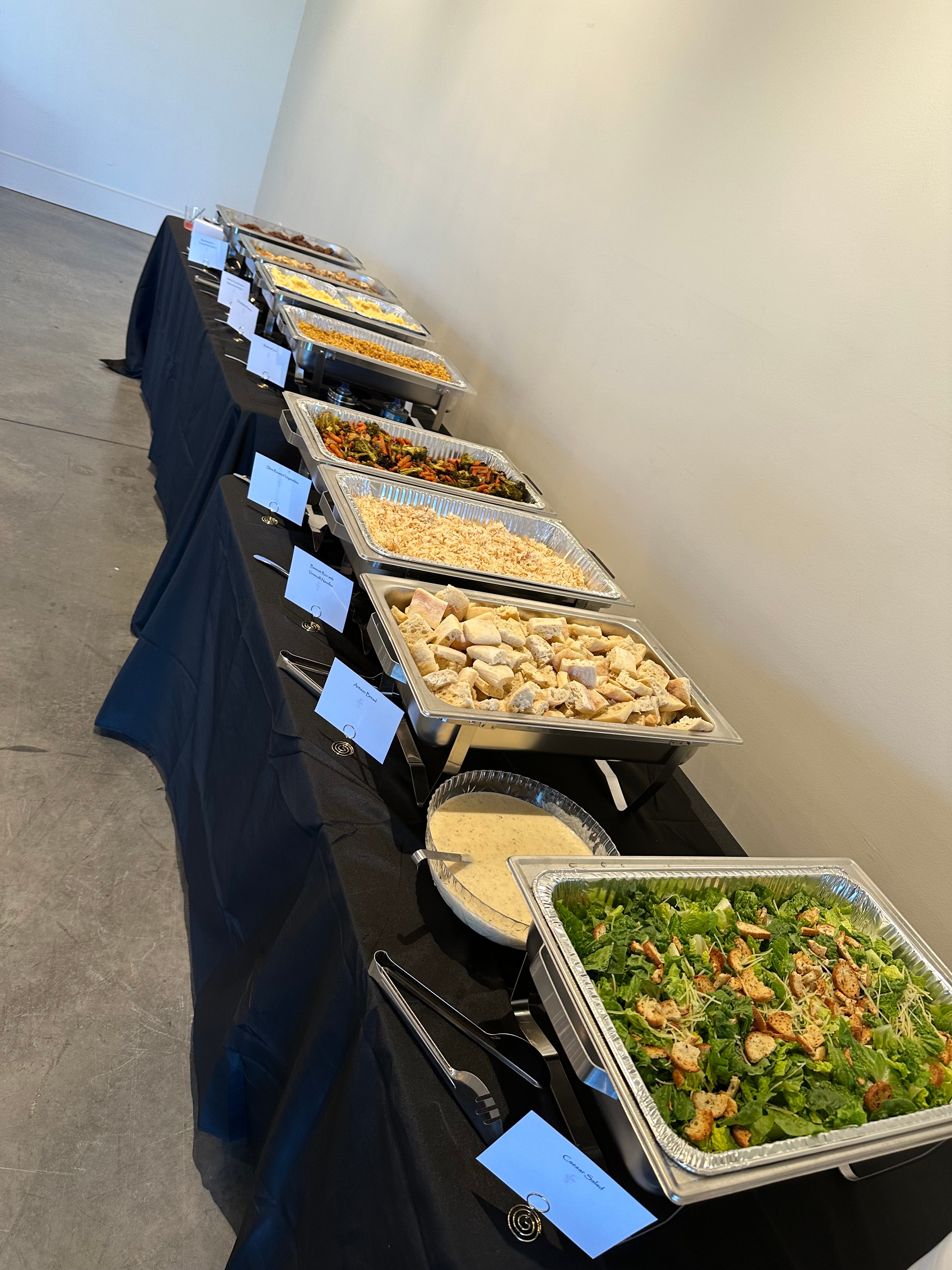 Coach Shalash's Kitchen catering spread